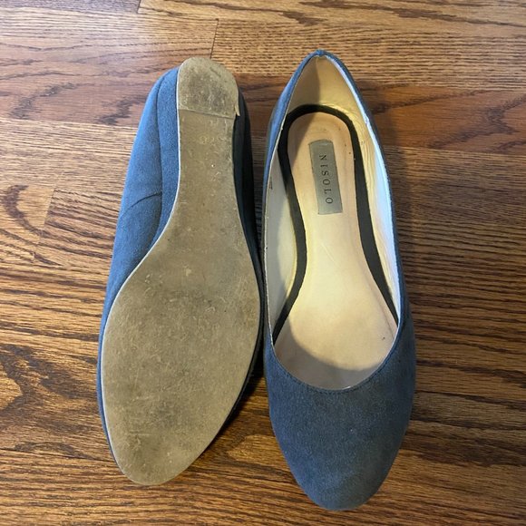 Nisolo Mendez Flats size 7.5 in gray suede - Picture 3 of 10